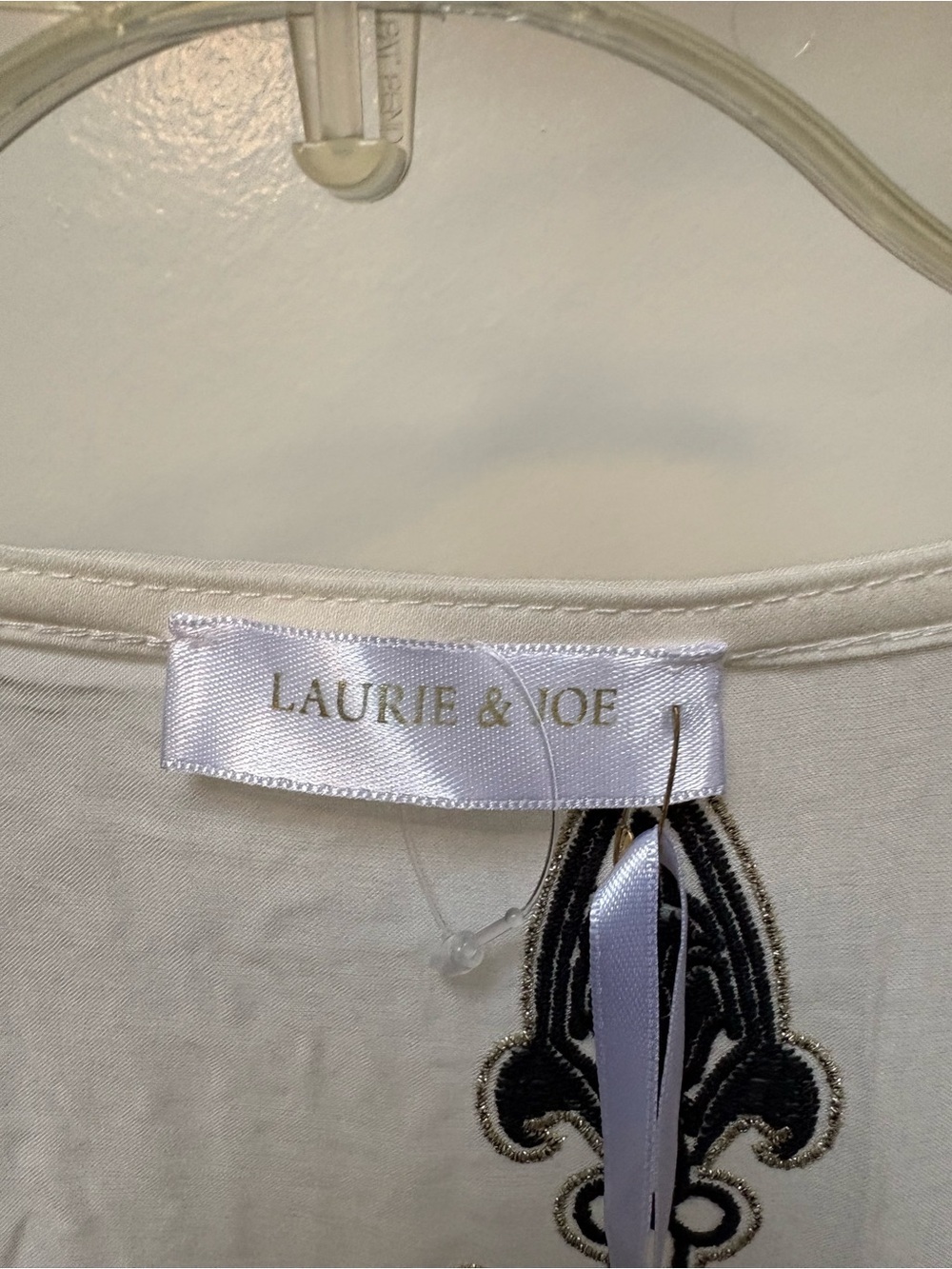 Laurie & Joe Black & Ivory Beaded Lace Maxi Tiered Dress NWT - Picture 10 of 14